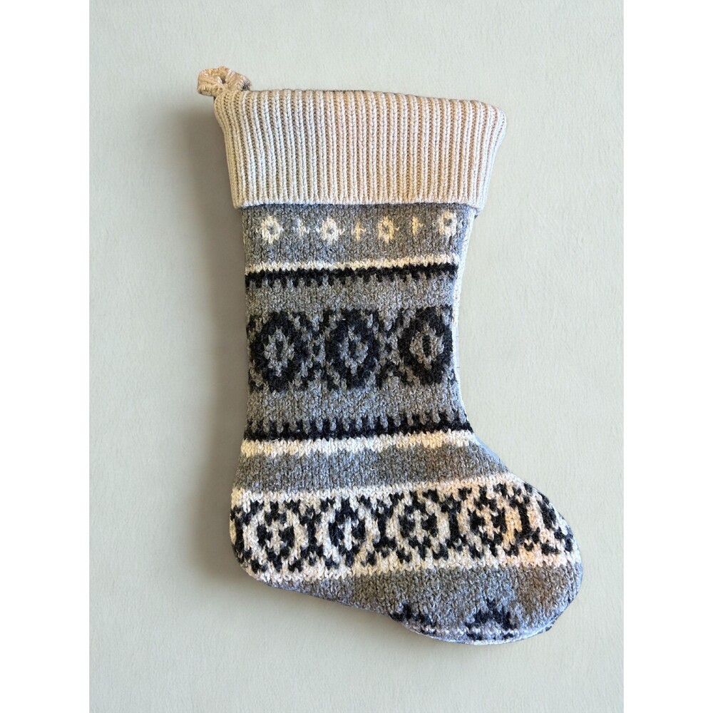 Upcycled Sweater Stocking, Wool Blend Sweater Christmas Stocking, Holiday decor